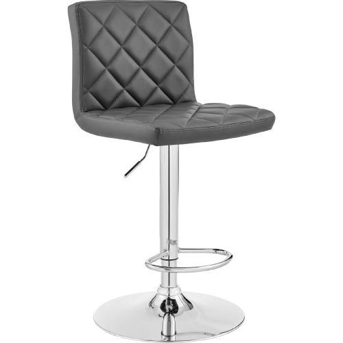 The Duval Adjustable Height Swivel Bar Stool in Grey Leatherette