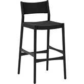 Erie Counter Stool in Black Wood & Black Woven Paper Cord (Set of 2)