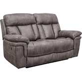 Estelle Power Reclining Loveseat in Gunmetal Grey Fabric
