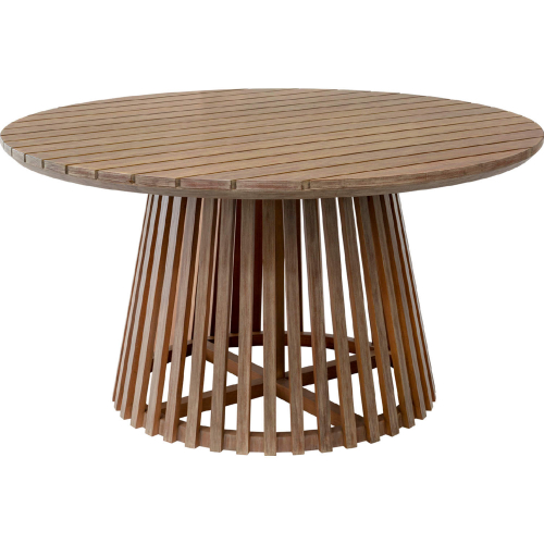 Escondido Outdoor 55" Round Dining Table in Light Eucalyptus Wood