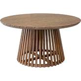 Escondido Outdoor 55" Round Dining Table in Light Eucalyptus Wood
