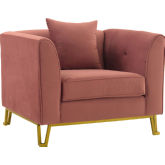Everest Accent Chair Blush Fabric & Brushed Gold Legs
