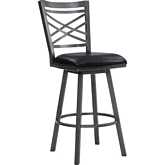 Fargo 30" Bar Stool in Black Leatherette & Metal
