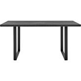 Fenton 63" Dining Table in Charcoal Gray Melamine & Black Metal