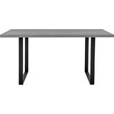 Fenton 63" Dining Table in Gray Melamine & Black Metal