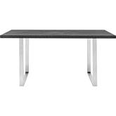 Fenton 63" Dining Table in Charcoal Gray Melamine & Brushed Stainless