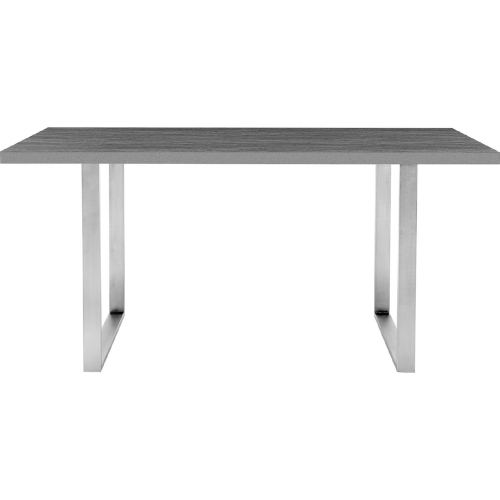 Fenton 63" Dining Table in Gray Melamine & Brushed Stainless Steel