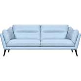 Franz 87" Sofa in Sky Blue Leather
