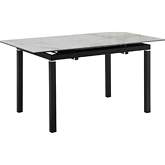 Giana 47" Extension Dining Table in Gray Sintered Stone & Black Metal