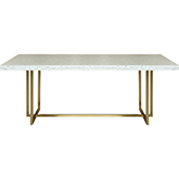 Harmony Dining Table in Beige Ash Veneer on Brushed Gold Steel
