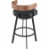 Idris 26" Swivel Counter Stool in Black Iron, Walnut Finish & Vintage Black Leatherette