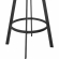Idris 26" Swivel Counter Stool in Black Iron, Walnut Finish & Vintage Black Leatherette