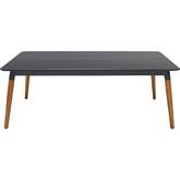 Ipanema Outdoor Coffee Table in Dark Gray Aluminum & Teak