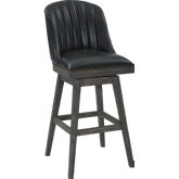 Journey 30" Swivel Bar Stool in Brown Leatherette & Grey Wood