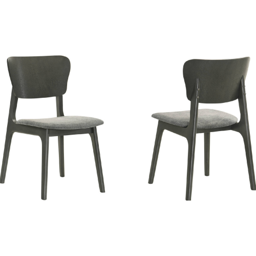 Kalia Dining Chair in Gray Finish Wood & Gray Fabric (Set of 2)