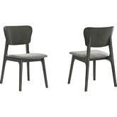 Kalia Dining Chair in Gray Finish Wood & Gray Fabric (Set of 2)