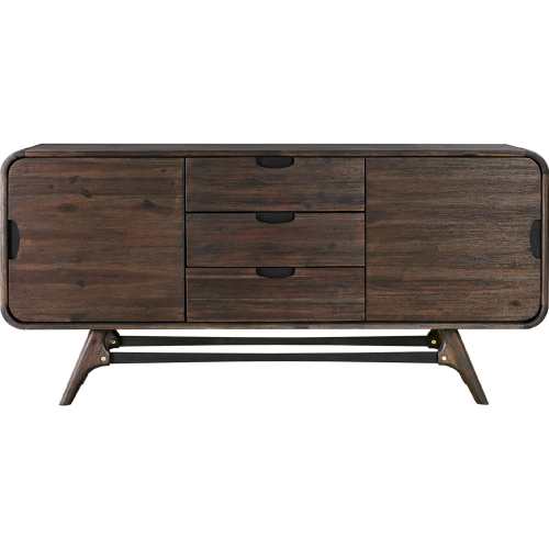 Kendra 3 Drawer Sideboard Buffet in Brushed Brown Acacia Wood