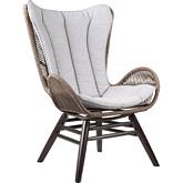 King Indoor Outdoor Lounge Chair in Dark Wood, Truffle Rope & Gray Fabric (Set of 2)