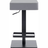 Kaylee Adjustable Height Swivel Bar Stool in Black Metal & Grey Leatherette