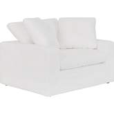 Liberty 51.5" Accent Chair & a Half in Pearl White Fabric