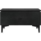 Legend 1 Drawer Nightstand in Black Glaze Ash Veneer & Metal