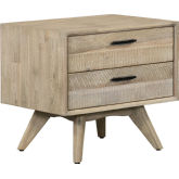 Baly 2 Drawer Nightstand in Grey Sandblasted Acacia