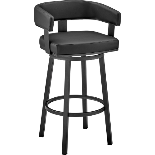 Lorin 26" Swivel Counter Stool Black Leatherette & Black Metal