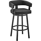 Lorin 26" Swivel Counter Stool Black Leatherette & Black Metal