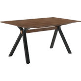 Laredo 63" Dining Table in Walnut Finish with Black Legs