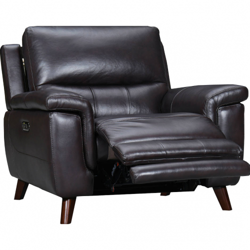 Lizette Power Recliner with USB in Coffee Brown Top Grain Leather