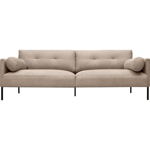 Michalina 84" Sofa in Beige Fabric & Black Metal