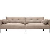 Michalina 84" Sofa in Beige Fabric & Black Metal