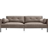 Michalina 84" Sofa in Fossil Gray Velvet & Black Metal