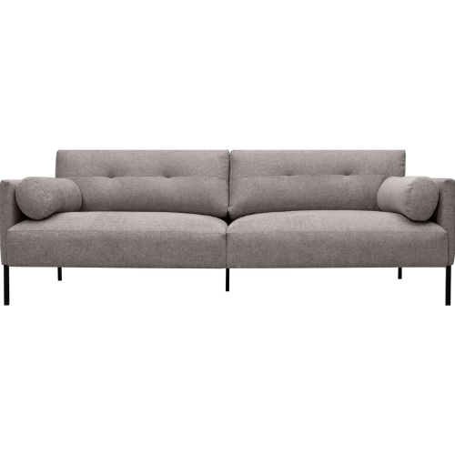 Michalina 84" Sofa in Gray Fabric & Black Metal
