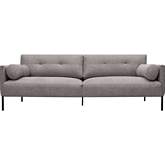 Michalina 84" Sofa in Gray Fabric & Black Metal