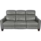 Milos 83" Zero Gravity Power Reclining Sofa in Light Gray Top Grain Leather