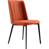 Maine Dining Chair in Matte Black Finish & Orange Fabric (Set of 2)