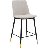 Messina 26" Counter Stool in Cream Leatherette & Black Metal