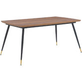 Messina 63" Dining Table in Walnut & Black Metal