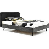 Mohave King Platform Bed in Grey Acacia with Fabric Headboard
