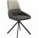 Maverick Swivel Dining Chair in Two Tone Gray Fabric & Black Metal (Set of 2)