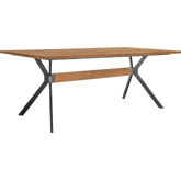 Nevada 78" Trestle Dining Table in Balsamico Rustic Oak Wood
