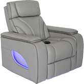 Octavia Zero Gravity Power Recliner with Heat & Massage in Silver Gray Leather