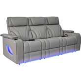 Octavia 86" Zero Gravity Power Reclining Sofa with Heat & Massage in Silver Gray Leather