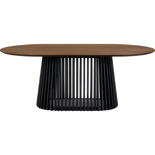 Pasadena 79" Oval Dining Table in Walnut Finish & Black