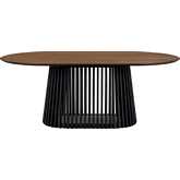 Pasadena 79" Oval Dining Table in Walnut Finish & Black