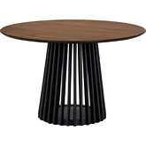 Pasadena 47" Round Dining Table in Walnut Finish & Black