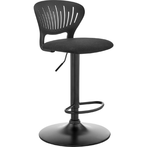 Padua Swivel Bar Stool in Black Fabric