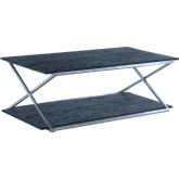 Westlake Coffee Table in Black Veneer & Brushed Stainless Steel