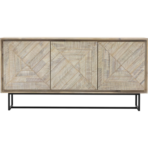 Peridot Sideboard Buffet in Natural Acacia & Black Metal